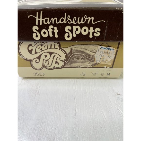 Vintage 70s Brown Cream Puffs Wedge Shoes Size 5 Slip On Oxfords Leather - Picture 3 of 10